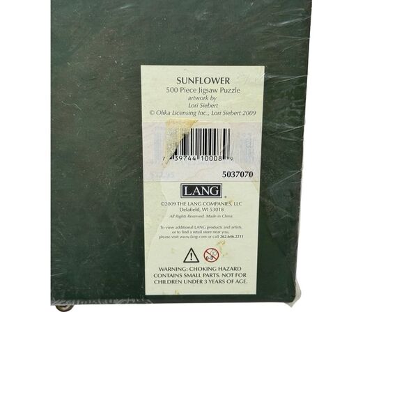 Lang 500 Piece Jigsaw Puzzle  2009 Sunflower Pop up easel cover - Sealed / New - Picture 8 of 8